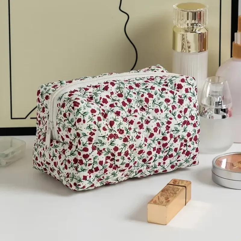 Floral Bedruckte Lippenstift Aufbewahrung Make-up Tasche Damen Kosmetiktasche Beauty Organizer Fall Reise Make-up Tasche Kulturbeutel Organizer