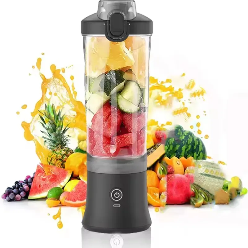 Neuer tragbarer Mixer, 600 ml, elektrischer Entsafter, Obstmixer, 4000 mAh, USB wiederaufladbar, Smoothie-Mini-Mixer, persönlicher Entsafter, bunt