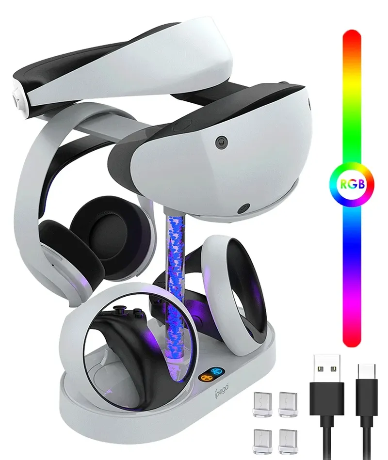 Controller-Ladestation für PS VR2 mit RGB-Licht, VR-Display-Zubehör