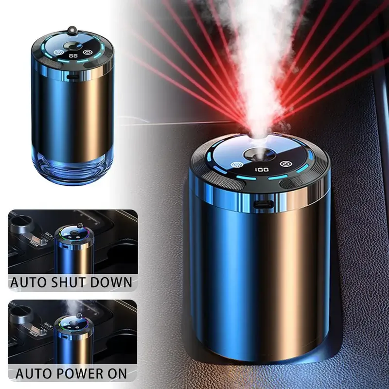 Intelligenter Auto-Lufterfrischer, wiederaufladbarer Auto-Aroma-Diffusor, 5 Stufen einstellbarer intelligenter Auto-Diffusor