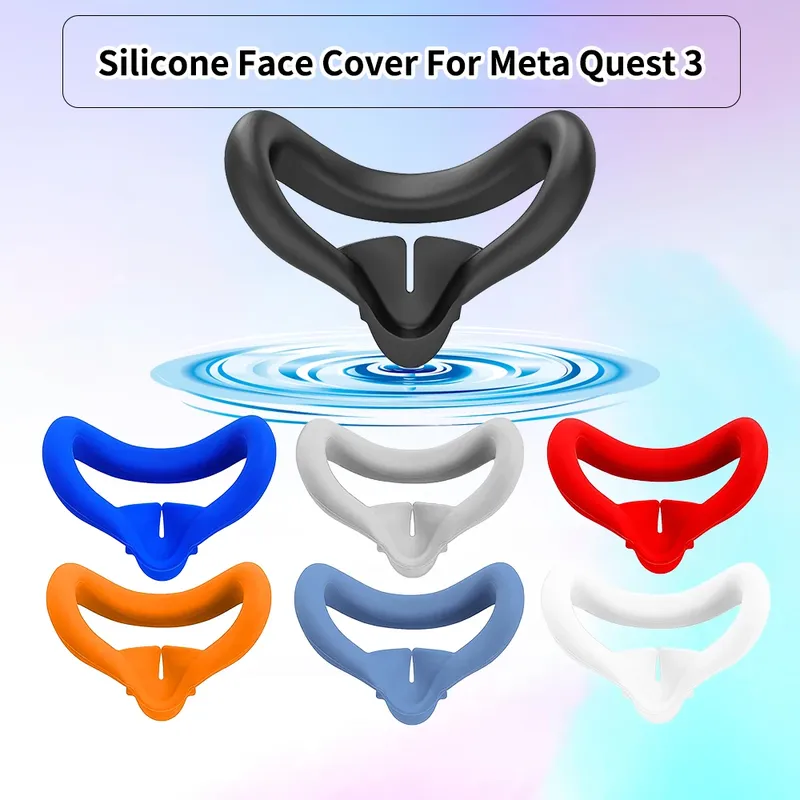 Beliebte weiche waschbare schweißbeständige austauschbare Augenmaske Silikon Gesichtsbedeckung Pad für Meta Quest 3 VR Zubehör Geschenk 3