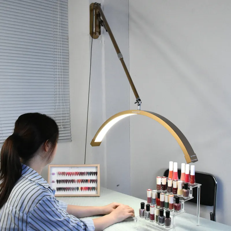 Fosoto dimmbares LED-Goldlicht zur Wandmontage, Halbmondlicht, Fülllicht für Schönheitssalon, Make-up, Haarschnitt, Friseursalon, Augenbrauen-Tattoo