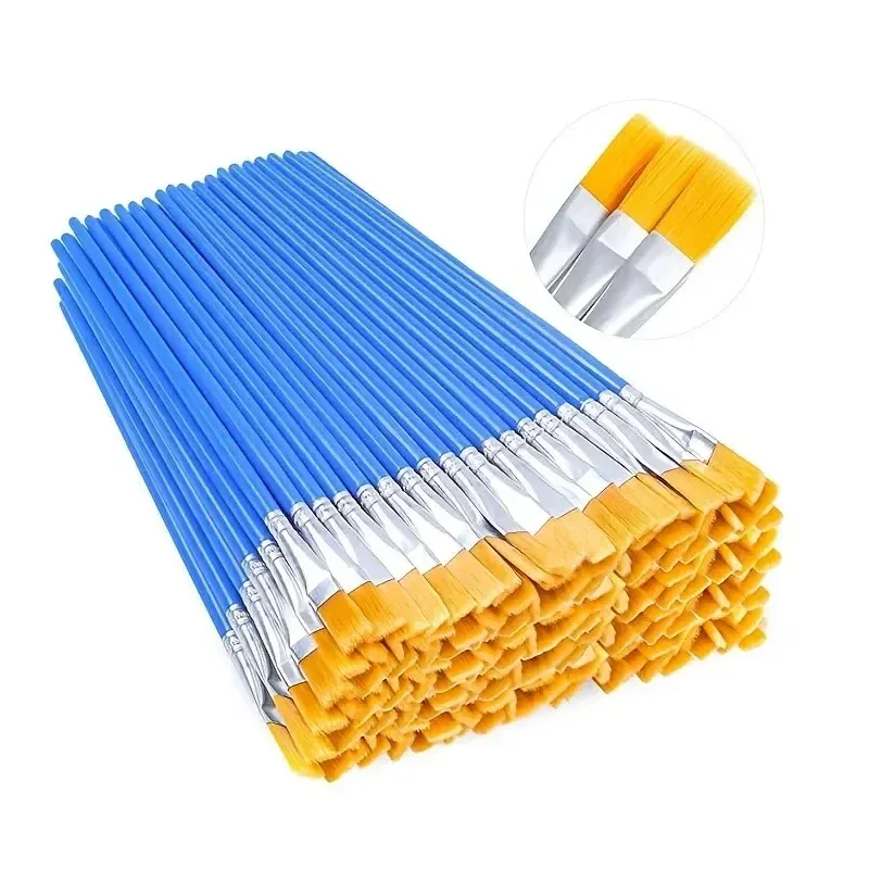 50-teiliges Malpinsel-Set, Kunst, rund, flaches Haar, Nylonhaar, Pinsel für Öl, Acryl, Aquarell, Kinder/Künstler/Anfänger/Studenten - 5.99 EUR