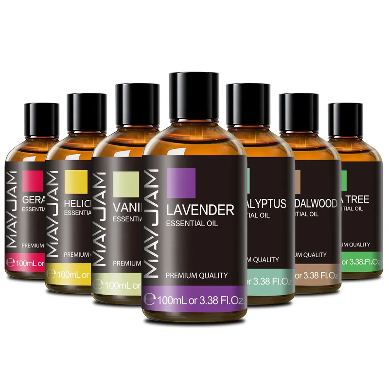 MAYJAM 100 ml reines ätherisches Öl mit Glastropfer, ätherische Aromatherapieöle Lavendel Eukalyptus Rosmarin Vanille Aromaöl