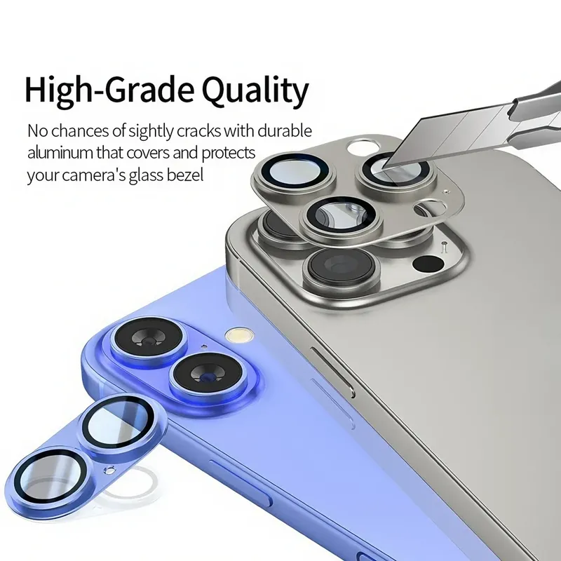 Metall Kamera Glas Für IPhone 16 Plus Metall Kamera Legierung Ring Protector Zurück Abdeckung Für IPhone 16Plus 16 + Kamera objektiv Zubehör