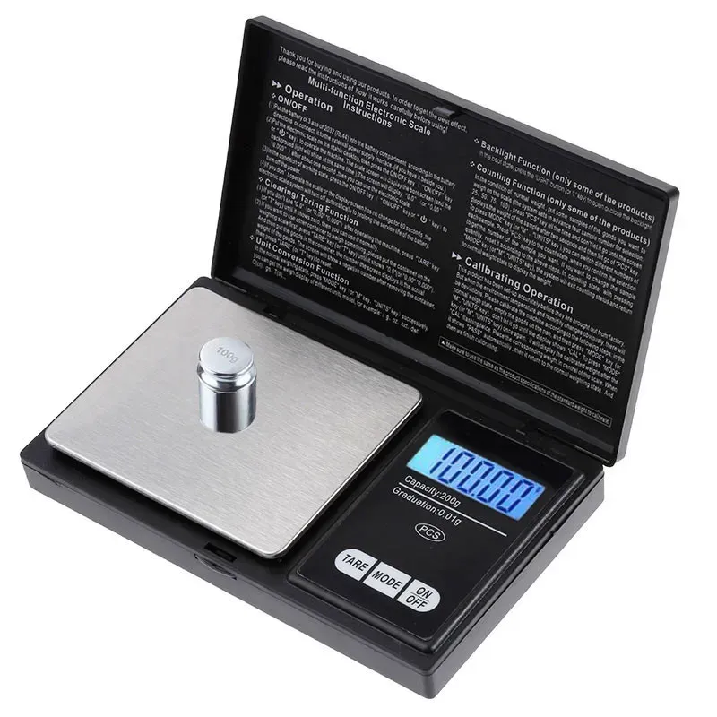 0,01g Schmuck Mini Edelstahl Elektronische Waage Digitale Taschenwaage Gold Gramm Balance Waage Tragbare Taschenwaage