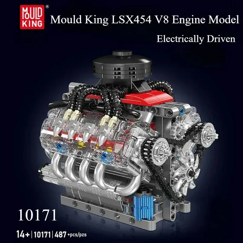 MOULD KÖNIG 10171 Technische Motorisierte LSX454 V8 Motor Baustein Spielzeug Pädagogisches Auto Ziegel Kinder MOC Spielzeug Geschenk Für Kinder