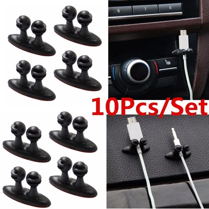 10 Teile/los Auto Draht Kabel Kabel Halter Krawatte Clips Linie Fixer Organizer Drop Klebstoff USB Kabel Auto Clip Zubehör