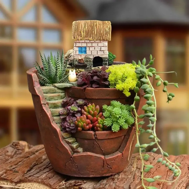 Nordic kreative runde saftige blumentopf Faul saftige topf saftige pflanze mini cartoon harz blumentopf