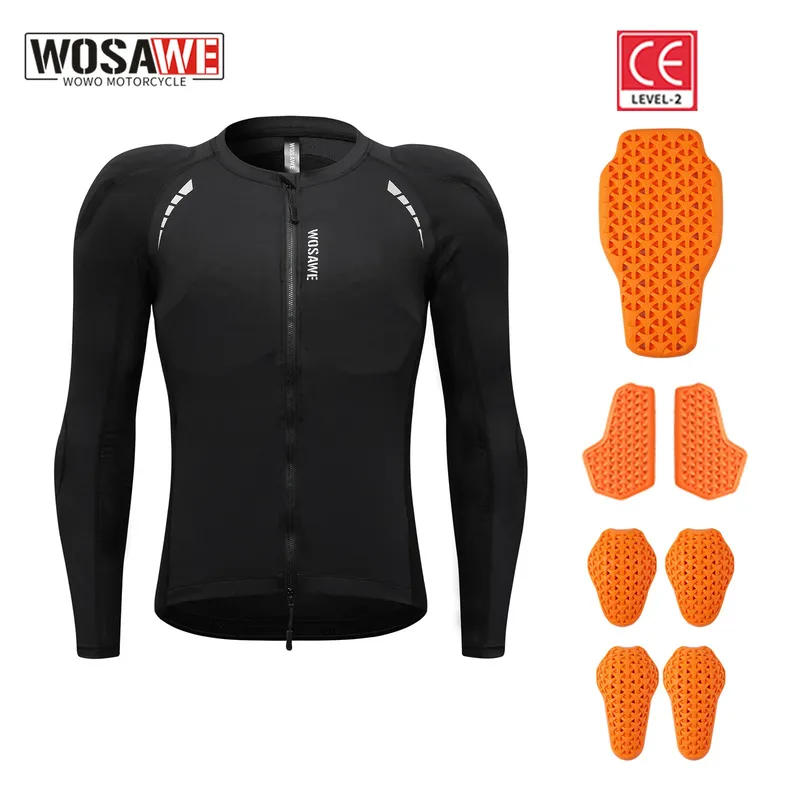 WOSAWE Motorradbekleidung Rüstung Sommer Herren CE Schutzausrüstung Weiche Sportbekleidung Rennrüstung Körperschutz Outdoor Reiten