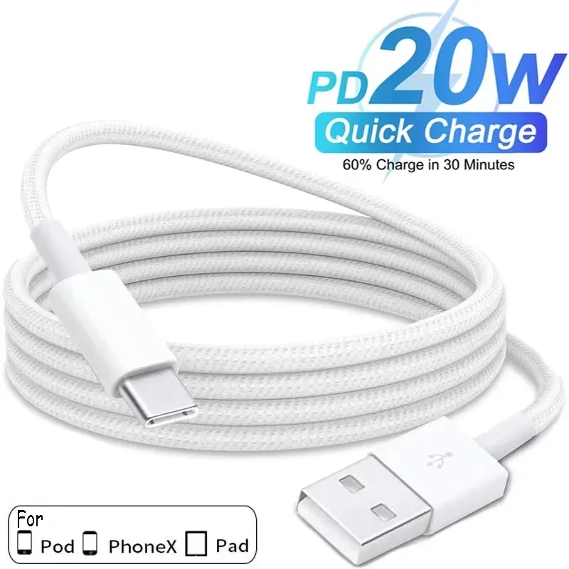 USB A auf Typ C Farbkabel 20 W für Apple iPhone 15 Schnellladung Huawei Xiaomi Samsung Typ C Android Webkabel Zubehör