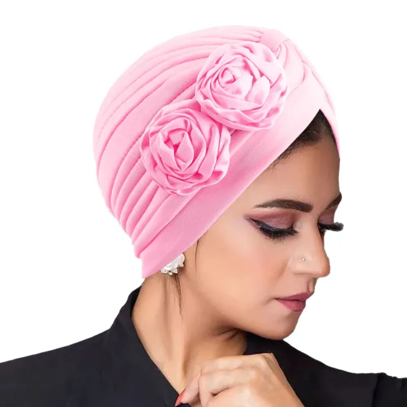 Muslimische Mode Blume Hijab Turban Ethnische Islamische Frauen Beanie Hut Haarausfall Chemo Kopfbedeckung Kopf Wrap Cap Trendy Damen Bandana