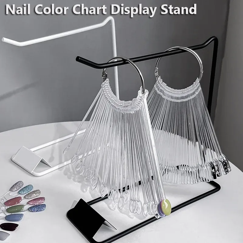 Stilvolles fächerförmiges Nail Art Display Rack Farbkarte Ständer für Nagellackproben Muster Vitrine Schönheitssalon Organizer