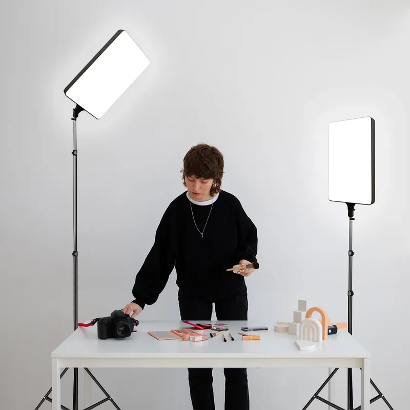 SH 24 Zoll LED-Panel Videofotografie Flachlicht Professionelles Studio-Fülllicht für Tiktok Youtube Fotobeleuchtung