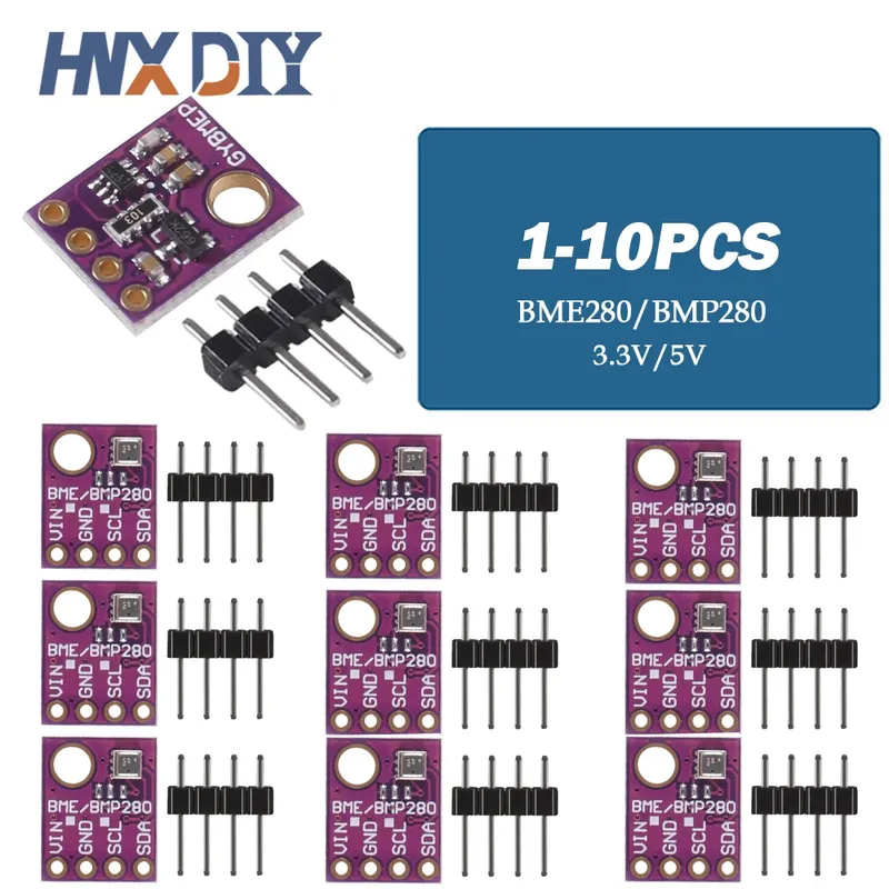 1-10 Stück BME280 BMP280 5 V 3,3 V Digitalsensor Temperatur Luftfeuchtigkeit Luftdruckmodul I2C SPI für Arduino