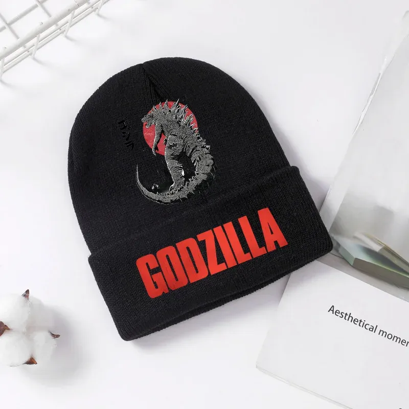Godzilla Gestrickte Hut Winter Frühling Coole Männer Jungen Kid Cap Anime Gedruckt Brimless Bonnets Warme Bequeme Mützen Baby Party Geschenk