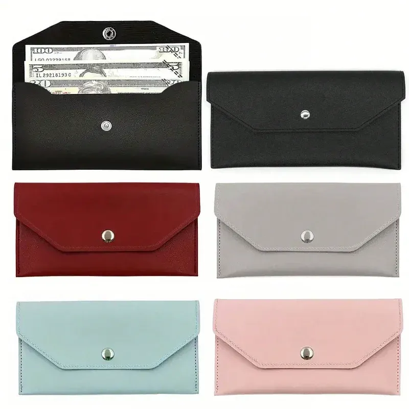 1PC frauen brieftasche Wiederverwendbare geld clip brieftasche Bargeld bank karte umschlag aufbewahrungstasche mit kartensteckplatz Tragbare leder brieftasche männer