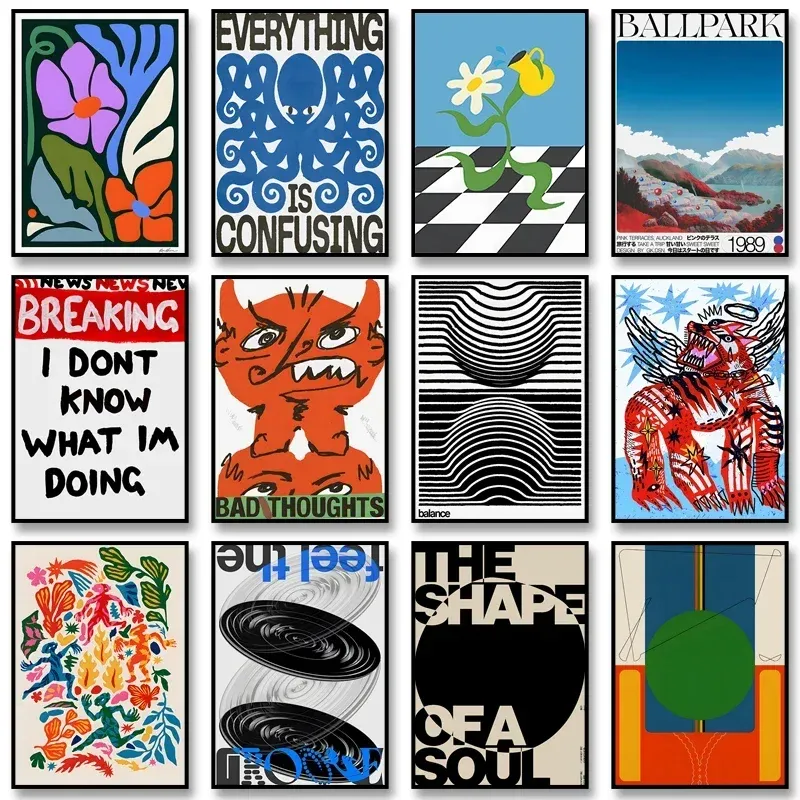Retro abstrakte nährende Seele klassische Wandkunst, Leinwanddruck-Poster, geeignet für Zuhause, Wohnzimmer, Raumdekoration, Gemälde