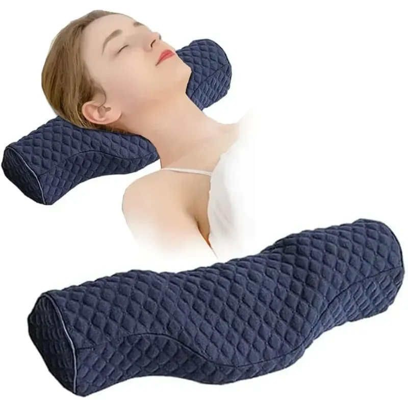 Nackenkissen, Nackenkissen, zylindrischer Memory-Schaum, steifer Nacken, Entspannung, Schlafen, Reisen, Nackenkissen für Bett, Rückenschläfer