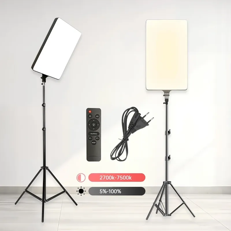 SH 24'' LED Video Licht 90W Fotografie Selfie Dimmbare Panel Beleuchtung Foto Studio Live Stream Füllen LampeTripod stehen