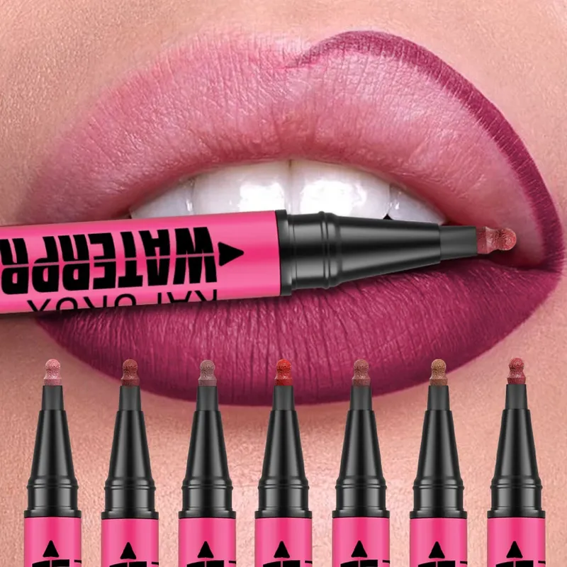 1PC Flüssigkeit Matte12-Farbe Lipliner Bleistift Wasserdicht Plumping Fleck Lippenstift Natürliche Lip Liner Umriss Lippen Kontur Make-Up