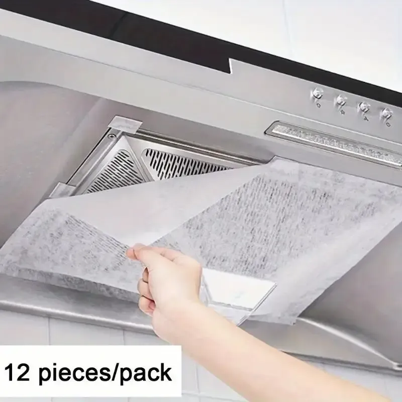 12er-Pack robuste Dunstabzugshaubenfilter – ölabsorbierende Netzabdeckungen für die Küchenbelüftung, einfache Installation