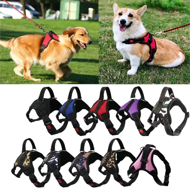Starkes Hundegeschirr ohne Ziehen, Weste, Geschirr für Hunde, kleine, mittelgroße und große Hunde, Haustierzubehör, Corgi, Chihuahua, Schäferhund-Zubehör