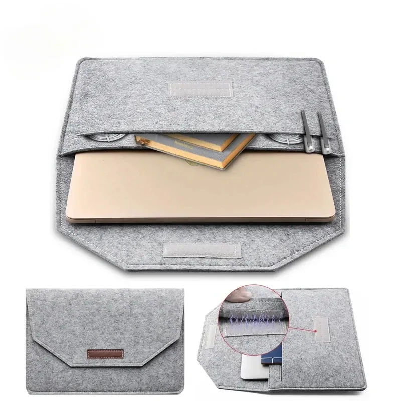 12/13,3/14/15/15,6/16 zoll Laptop Sleeve Filz Ultraleicht Notebook Tablet Pad Fall Multi-tasche Tasche Tasche Aktentaschen Für Macbook