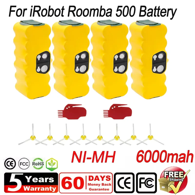 14,4 V 6000 mAh für iRobot Roomba 500 NI-MH Ersatzakku für iRobot Roomba 500 530 510 770 600 700 800 900 Staubsauger
