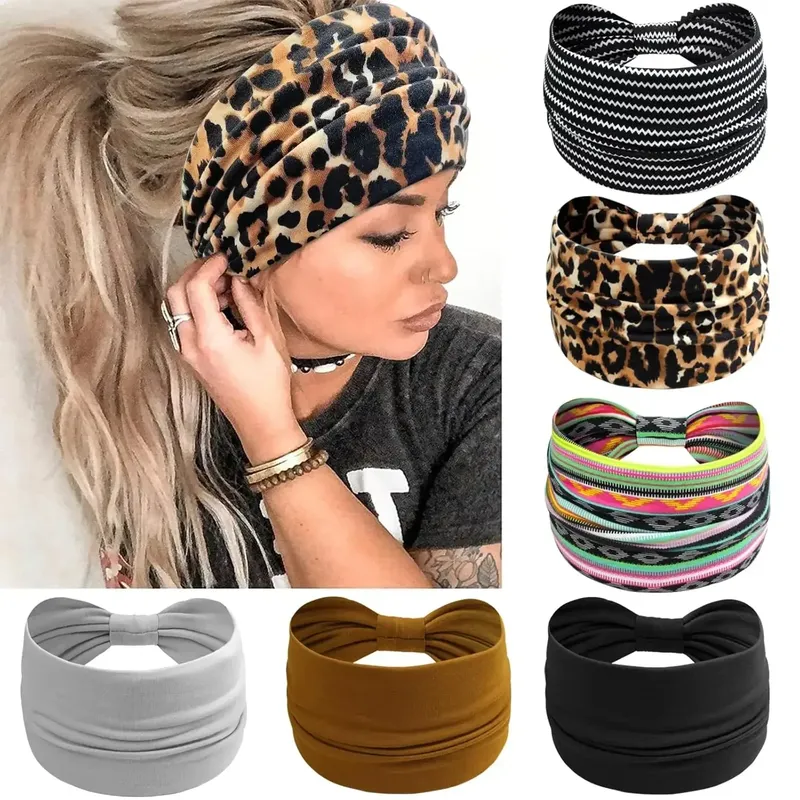 Verdrehte breite Haarbänder für Frauen, breiter Turban, Workout-Stirnband, modische Yoga-Haarbänder, Boho-verdrehte dicke Haar-Accessoires