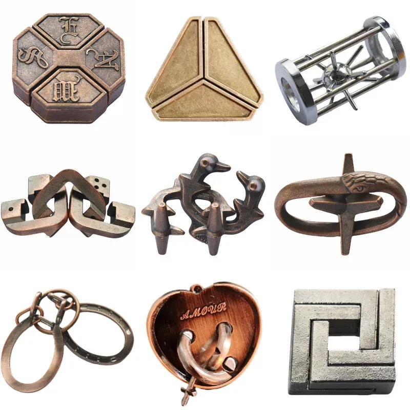 Lock Puzzles klassische iq Metall Brain Teaser magische verwirrende Puzzles Spiel Spielzeug für Kinder Erwachsene lustige Geschenke Metall Puzzle