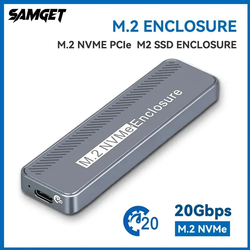 20 Gbit/s M.2 NVME-Gehäuse USB 3.2 GEN 2X2 Typ C NVME SSD-Gehäuse für 2230/2242/2260/2280 NVME SSD M/B +M Key Externes Gehäuse B