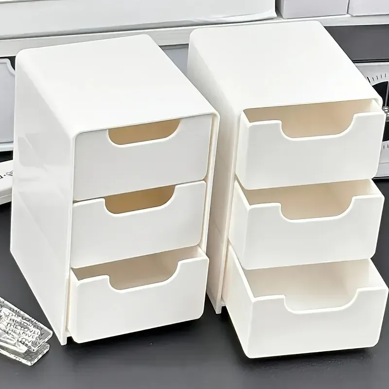 Mini-Chic-3-stufiger Schubladen-Organizer für den Schreibtisch, perfekt für Bürobedarf, Schmuck, Kosmetik, Aufbewahrung, Schreibtisch-Organizer