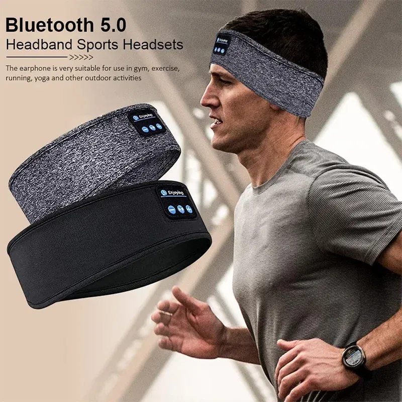 Bluetooth Kopfhörer Sport Schlafen Stirnband Elastische Drahtlose Kopfhörer Musik Augenmaske Drahtlose Bluetooth Headset Stirnband