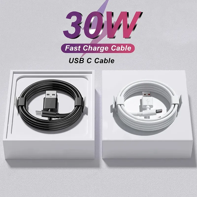 30W USB A Zu Typ C Kabel Für Samsung Galaxy s8s10 Htc Xiaomi Huawei android telefon 2A Schnelle Lade ladegerät Kabel Zubehör 1M