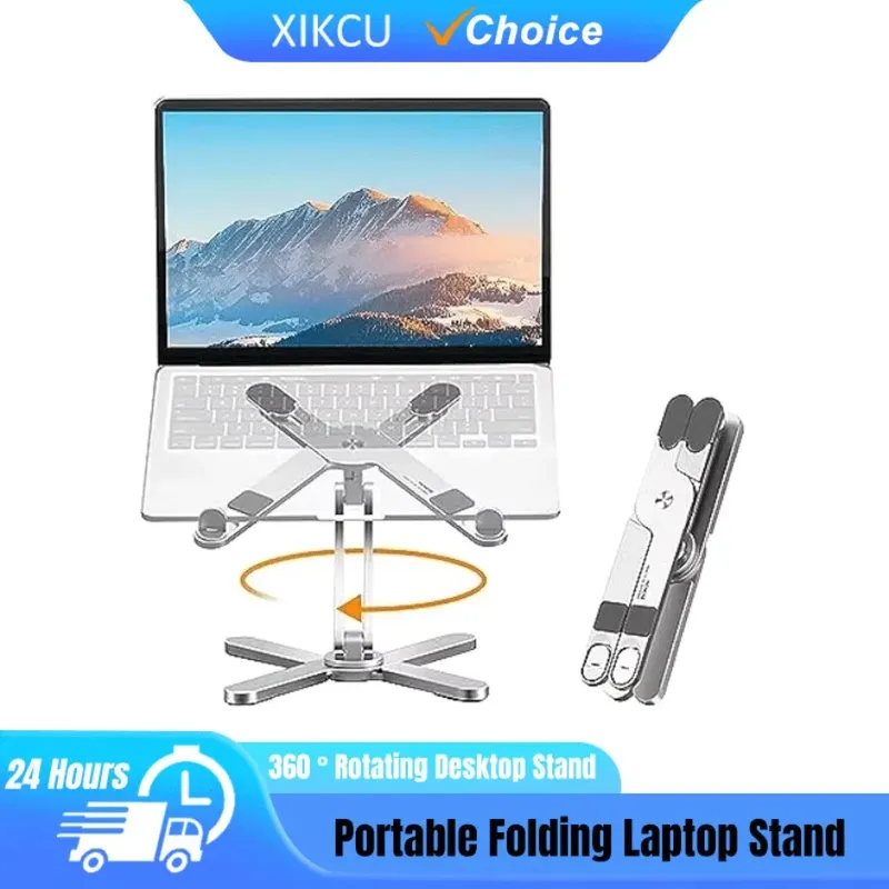 360 Grad drehbarer Desktop-Ständer, Laptop-Ständer, tragbarer, zusammenklappbarer Laptop-Ständer für Schreibtisch, kollaborative Arbeit, passend für alle MacBooks