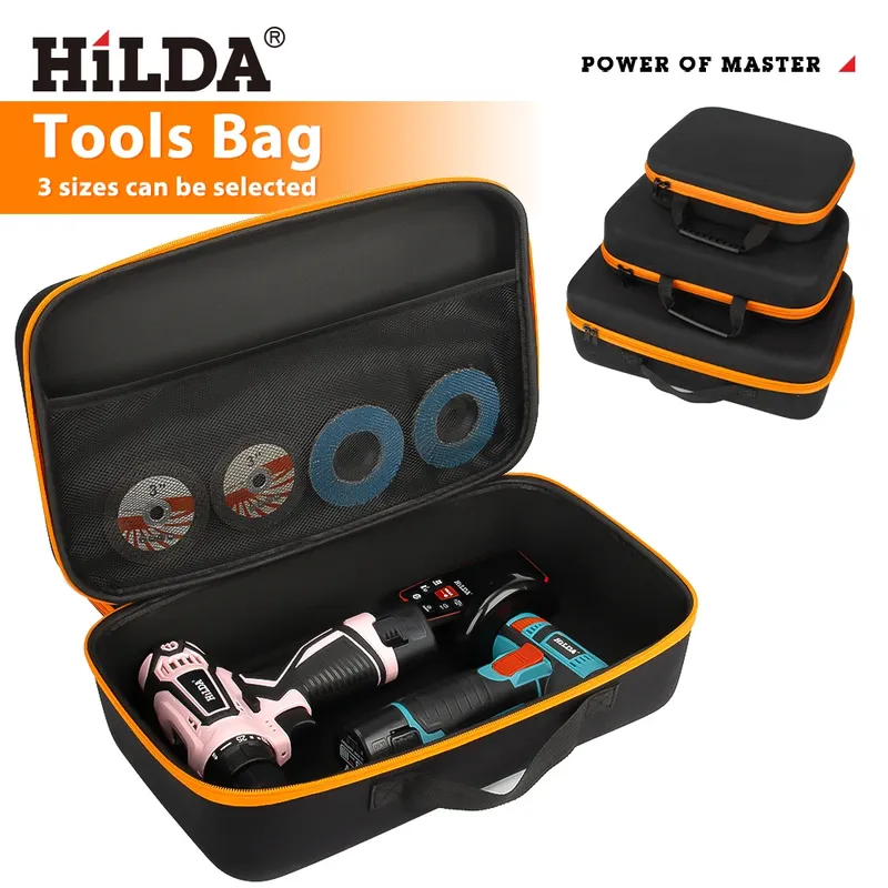 HILDA Werkzeugtasche, Werkzeugset, große Kapazität, Oxford-Stofftasche, Heimaufbewahrung für elektrische Bohrmaschine, Hardware, stoßfeste Werkzeug-Tragetasche