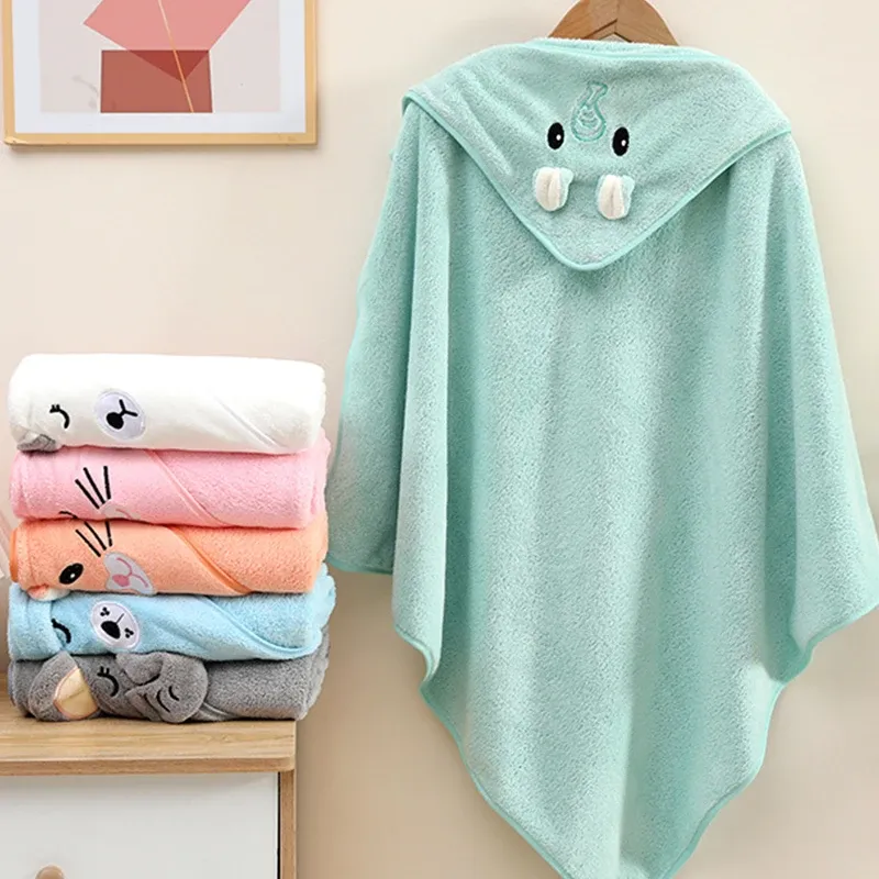 Kleinkind Baby Kapuzenhandtücher Superweicher Bademantel für Neugeborene Kinder Warmer Schlafunksack für Jungen Mädchen Korallensamt Wickeldecke