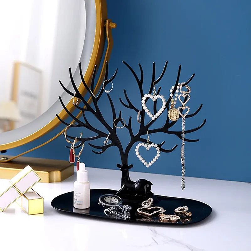 Schmuck Display Stand Tablett Baum Lagerung Racks Ohrringe Halsketten Ringe Schmuck Boxen Fall Desktop-Organizer Halter Make-Up Dekor