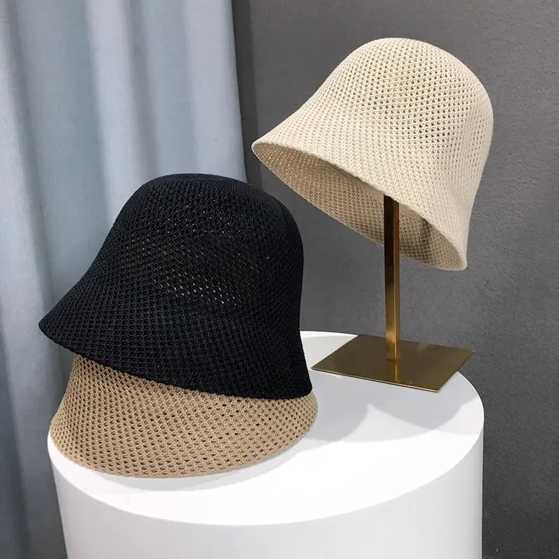 Neue Sommer Strand Feste Breite Krempe Eimer Hut Für Frauen Hohl Atmungsaktive Sonnenschirm Im Freien Mädchen Reise Panam Fischer Kappe Geschenk