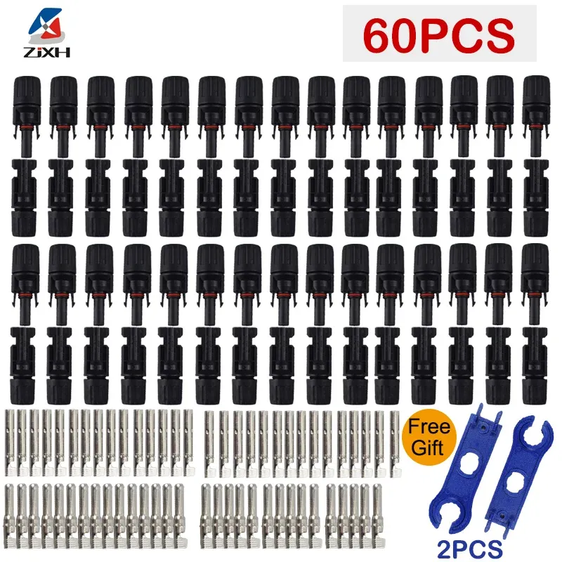 200/100/40/20/10/5 Stück DC-Solarstecker 1000V30A Panel Stecker IP67 wasserdichtes Anschlüsse-Set für PV/MC-Kabel 2,5/4/6mm2