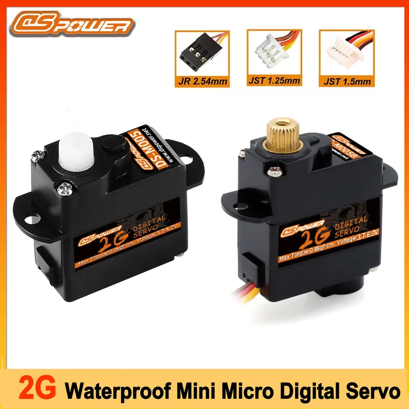 DSpower 2g Metall/Kunststoff Getriebe JR/JST Stecker Wasserdicht Mini Micro Digital Servo für RC Auto Starrflügel Flugzeug Hubschrauber Roboter Spielzeug