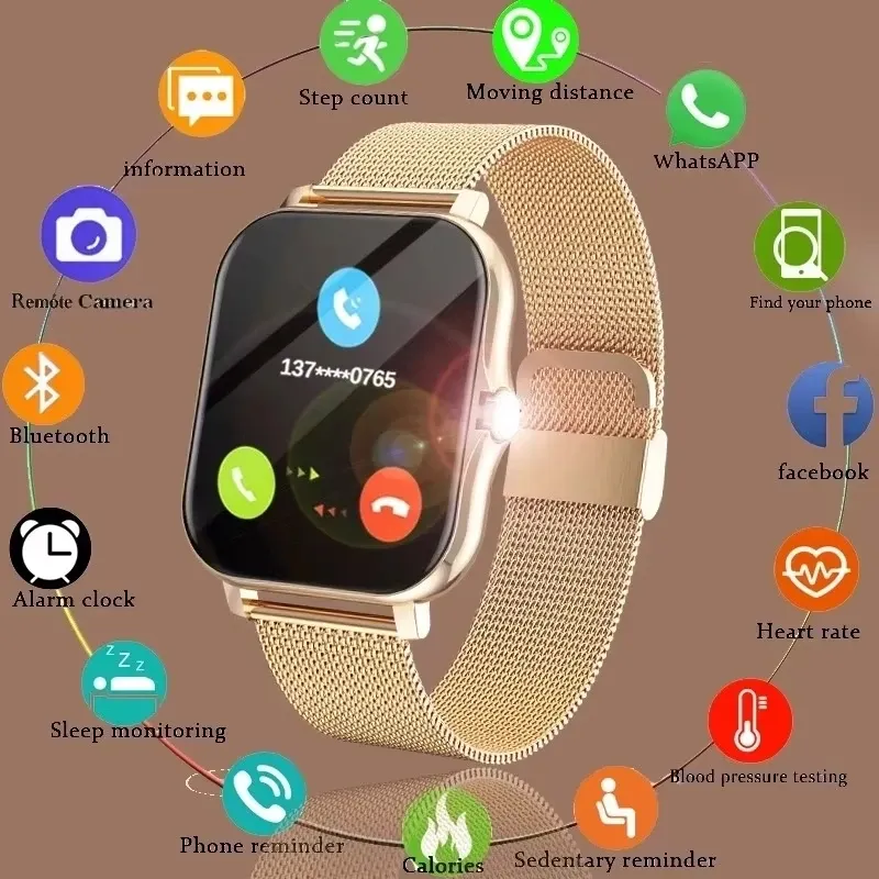 KESHUYOU 2025, neue Smartwatch, Bluetooth, Anruf, Nachricht, Alarm, Musik-Player, Herzfrequenzmesser, Schrittzähler, Smartwatch für Android IOS