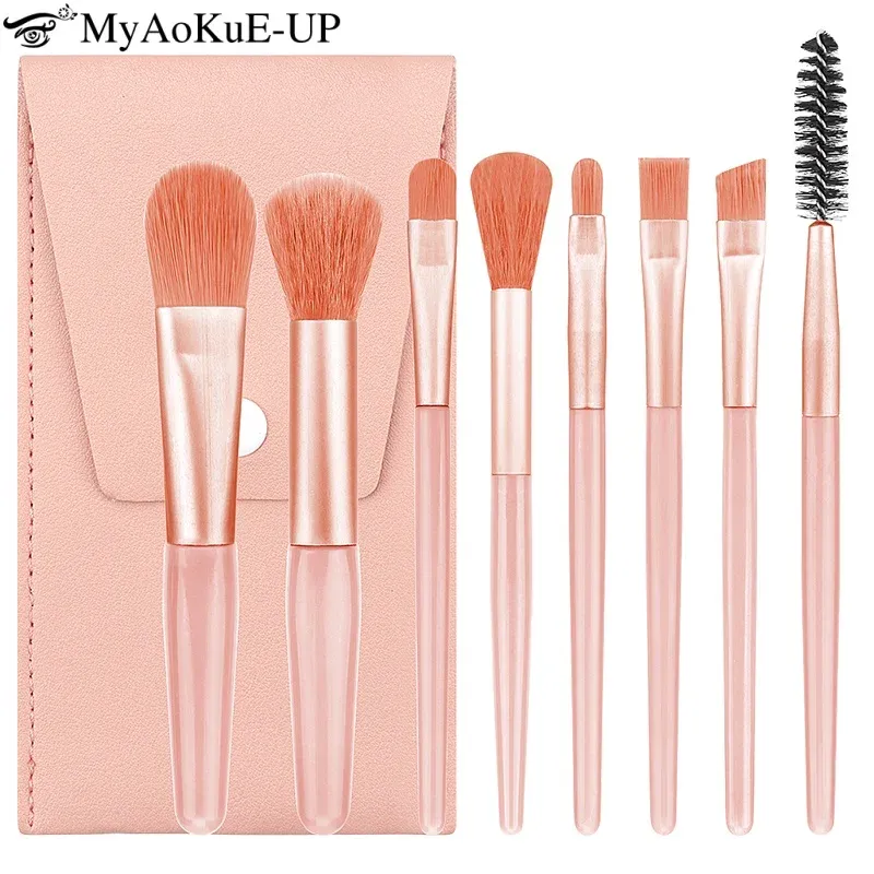 Tragbare 8Pcs Make-Up Pinsel Set Weiche Make-Up Concealer Pinsel Erröten Lose Pulver Pinsel Lidschatten Foundation Pinsel Schönheit Werkzeuge