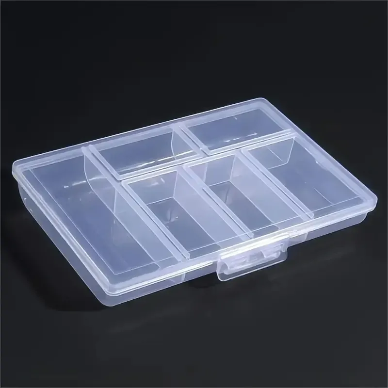 Schmuck-Aufbewahrungsbox, transparente Doppelschnalle, Aufbewahrungsbox für Ohrringe und Ringe, Aufbewahrungsbox für Nagelbohrer, Zubehör