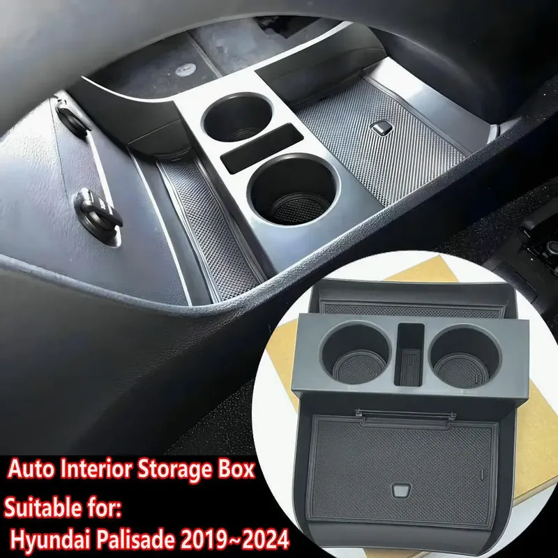 Für Hyundai Palisade 2019 ~ 2022 2023 2024 Auto Innen Zentrale Steuerung Untere Lagerung Box Organizer Fach Auto Zubehör