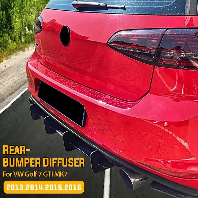 Auto Heckstoßstange Diffusor Schwanz Schürze Klappen Seitensplitter für VW Golf 7 GTI MK7 2013–2016 Heckspoilerlippe