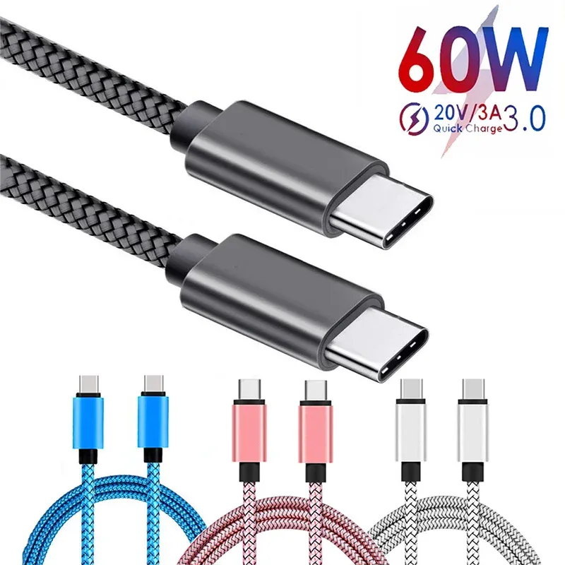 60W Typ C zu Typ C Weben Ladegerät Kabel Für Apple iPhone15 PD Schnelle Lade Für Huawei Xiaomi Samsung typ C Kabel Zubehör