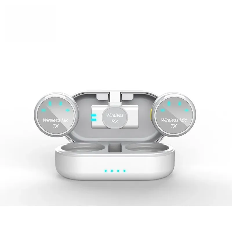 Neues magnetisches, kabelloses Lavalier-Mikrofon mit Geräuschunterdrückung im Halsketten-Design für Audio- und Videoaufnahmen mit Smartphones