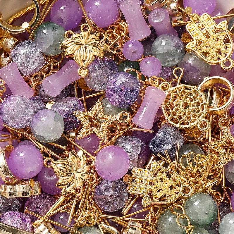 30 gr/los Gemischte Glasperlen Kit Mini Kristall Spacer Perlen Metall Charms für Die Herstellung Von Armband Halskette Ohrring Schmuck DIY Handwerk